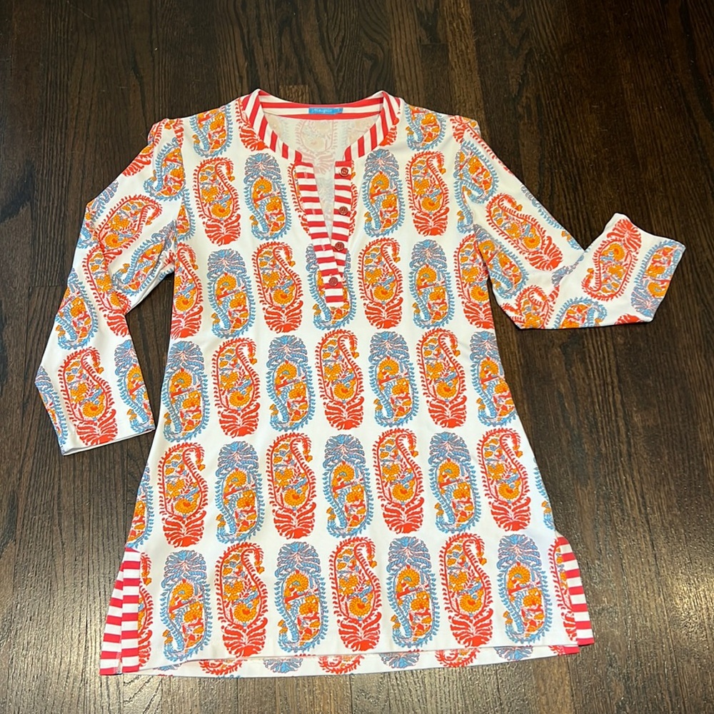 J. McLaughlin Paisley & Striped Tunic